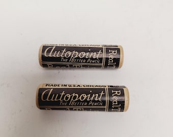 Vintage circa 1940's Autopoint mechanical pencil leads lot of 2 Real Thin Leads No.512 Medium, sealed
