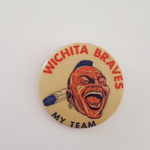 Vintage Wichita Braves Celluloid Button: 1956-1958 Baseball Memorabilia