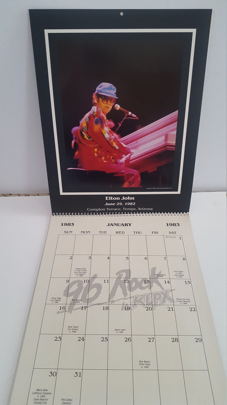 Vintage 1983 Radio Station Calendar Rock N Roll Singers and Etsy