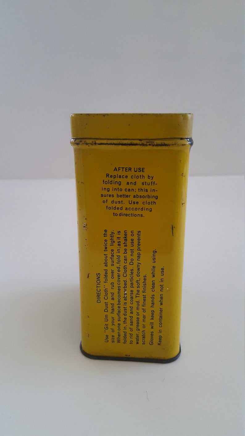 Vintage 1930's to 1940's ASCO Git Um Dust Cloth tin Etsy.de