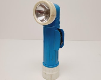 Vintage Fulton MX-991/U Flashlight: 1960s Telephone Company Issue, Blue & White