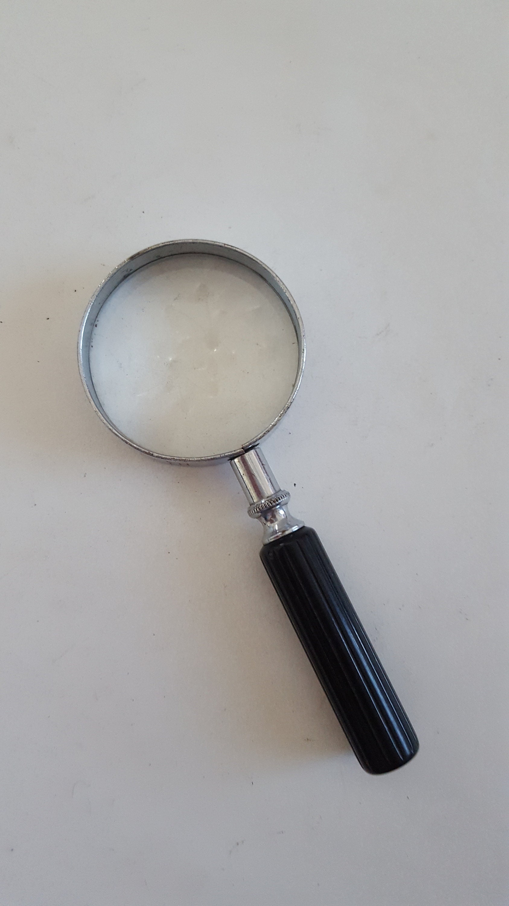 Vintage 1960's Pocket Magnifying Glass, Brown Plastic Covered Case W/ 2  Diameter, Made in Japan Unknown Power 