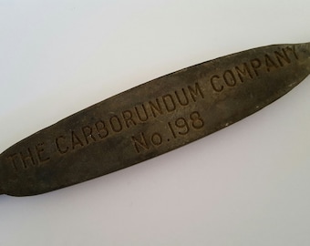 Vintage Carborundum Whetstone No. 198: Knife Sharpening Stone