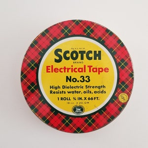 Vintage circa 1960&#39;s Scotch No.33 Electrical Tape High Dielectric Strength Resists water, oils, acids near full roll