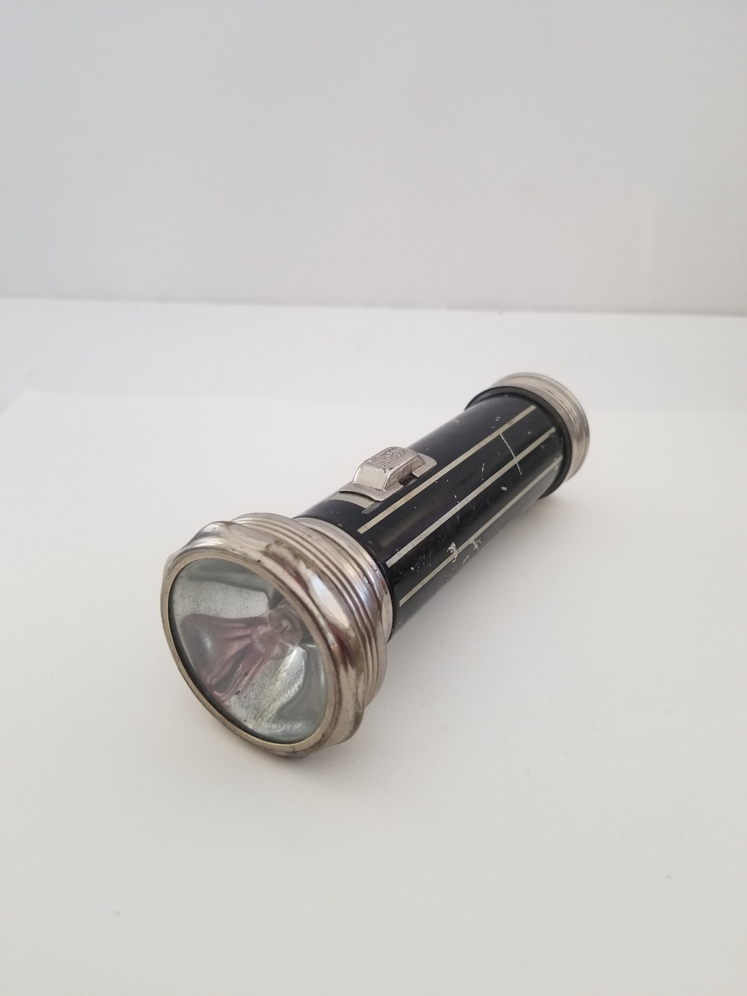 Vintage Circa Late 1930's Burgess Flashlight, 2 D Cells Not Included