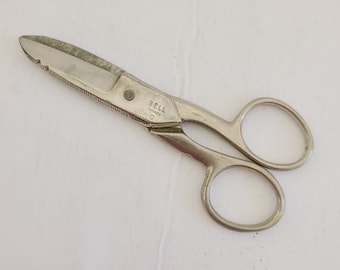 Vintage 1960's Wiss 175E Electricians scissors Bell System Canada, telephone lineman tool, cleaned finish