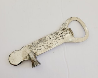 Vintage circa 1930s advertising cigar box cutter,hammer and bottle opener S. Slaukus & Sons, Inc 392-396 Madison St New York