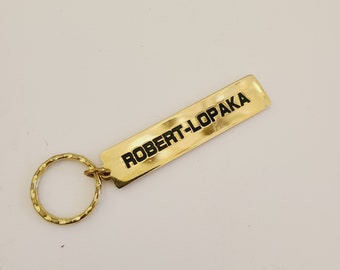 Vintage circa 1980's souvenir of Hawaii keyring with name Robert and the Hawaiian name Lopaka, Aloha Hawaii