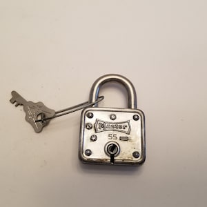Vintage Master Lock No. 55 Padlock with Key