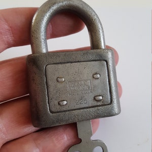 Antique Yale & Towne Junior 225 Steel Padlock with Key