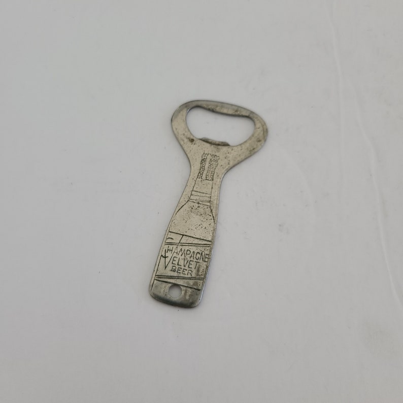 Vintage circa 1930's Champagne Velvet Beer bottle opener, cleaned good condition, Terre Haute Brewing image 3