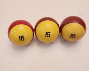 Vintage 1960's choice of single billiard ball No.15 good clean condition no chips or cracks,some color tone standard size price is each