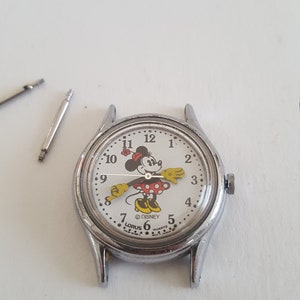 Vintage circa 1980&#39;s Disney Minnie Mouse wristwatch,  quartz with new battery 1/20, no band