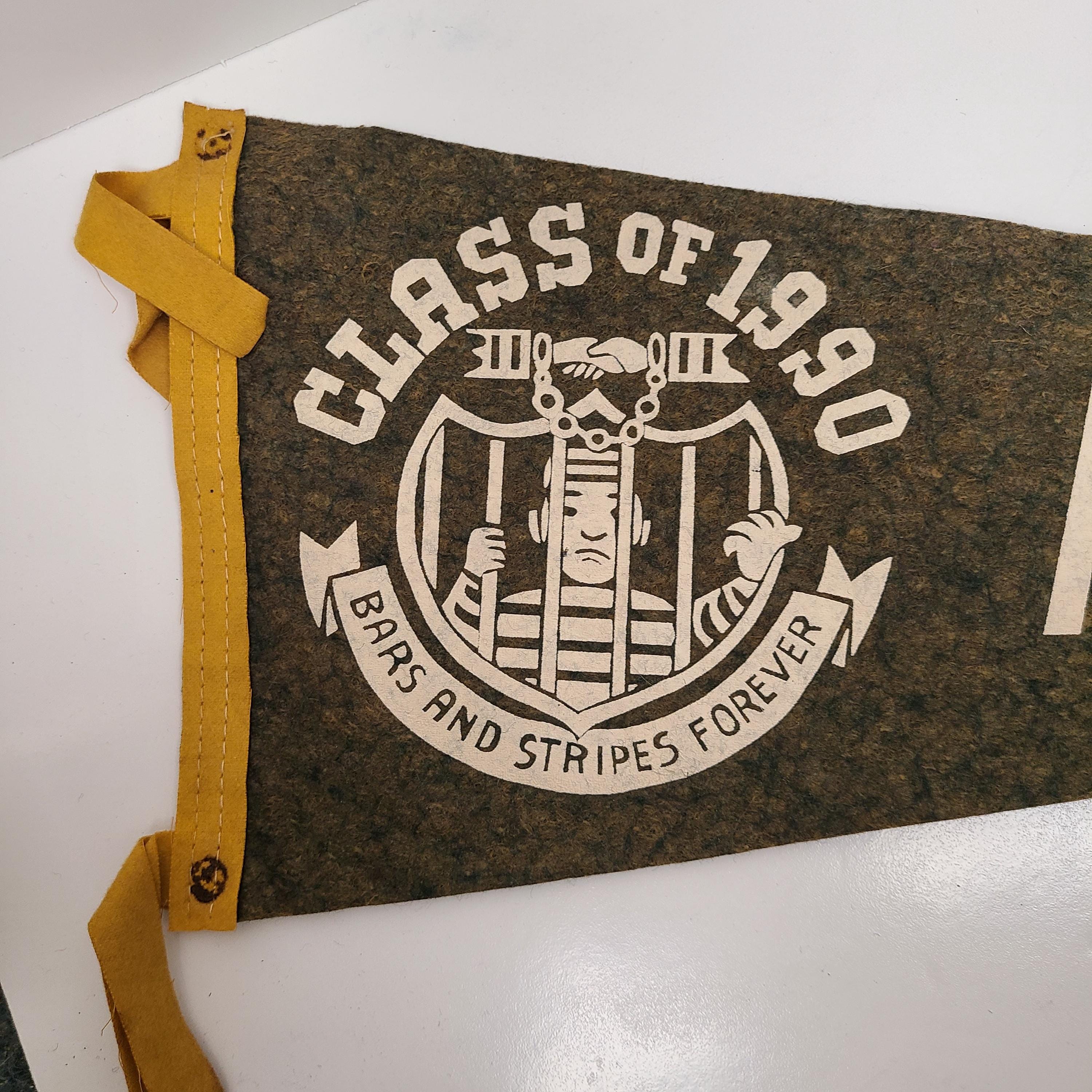 Vintage 1950s Novelty Souvenir Wool Felt Pennant: Alcatraz Class