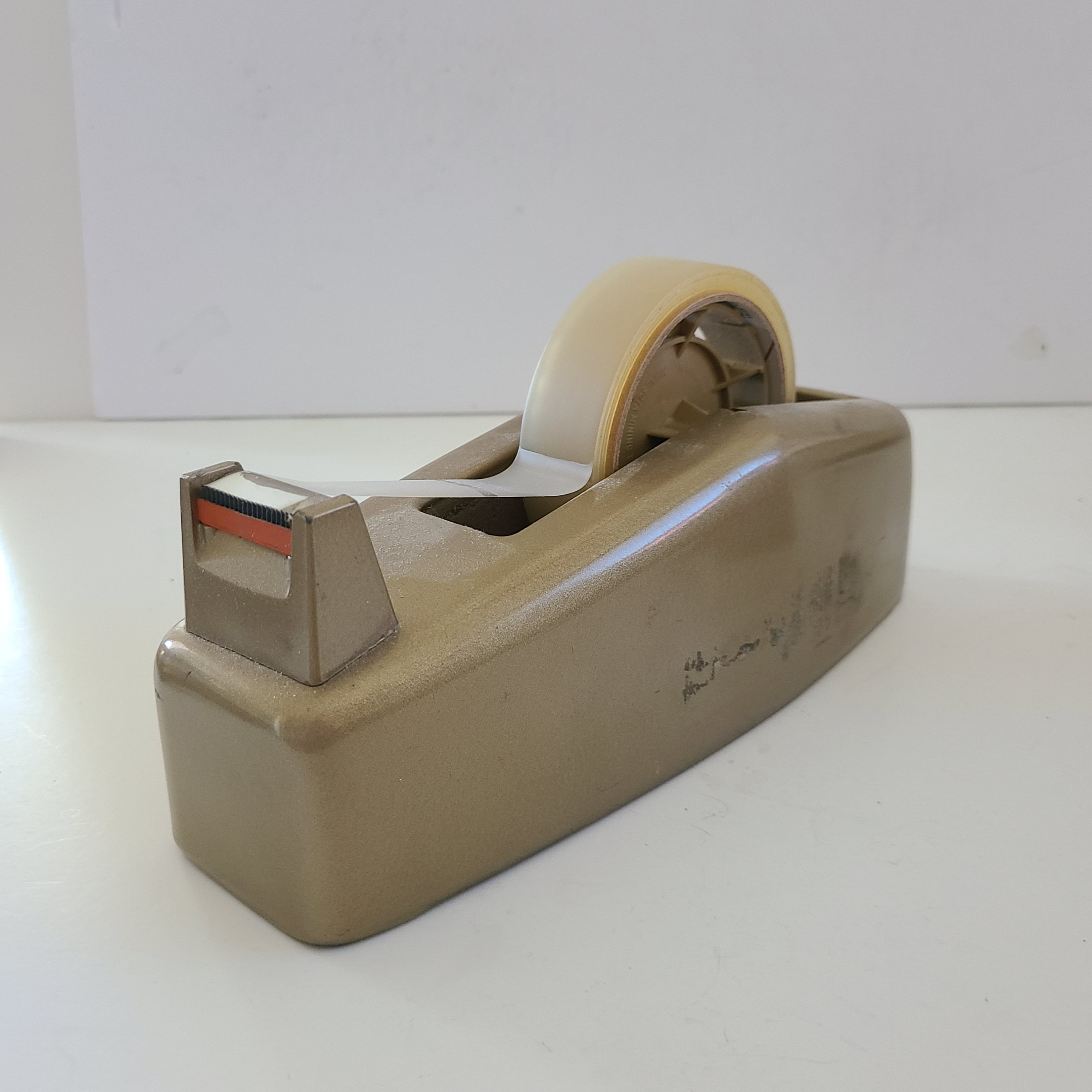 Vintage Scotch Tape Dispenser, Massive Weight at 4lb 10 Oz. Model C-23 3M  Gold Color 9 3/4 With 3 X 1 Roll 