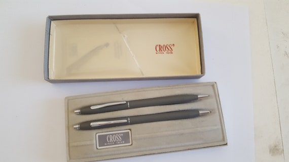 Vintage Cross Classic Black 2501 Pen & Pencil Set with Original Box 