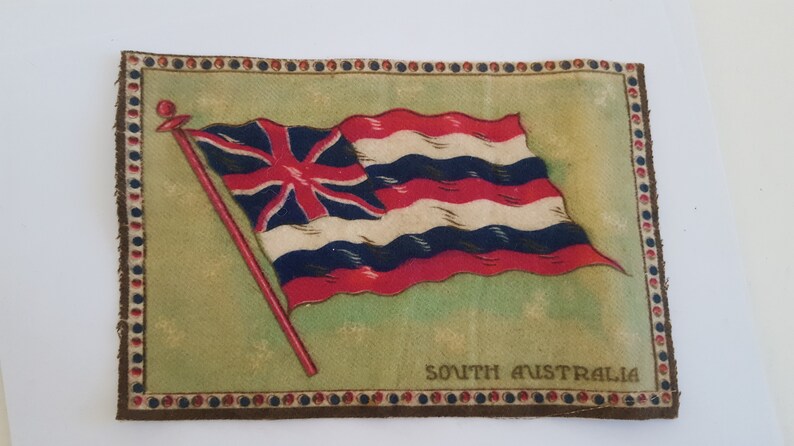 Antique circa 1910/'s Cigar Box flannel felt premium flag of South Australia measures 8 x 5