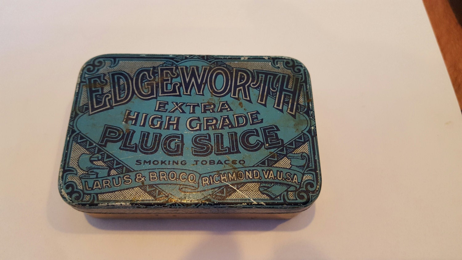 Vintage 1920's Edgeworth Extra High Grade Plug Slice Tobacco Tin 