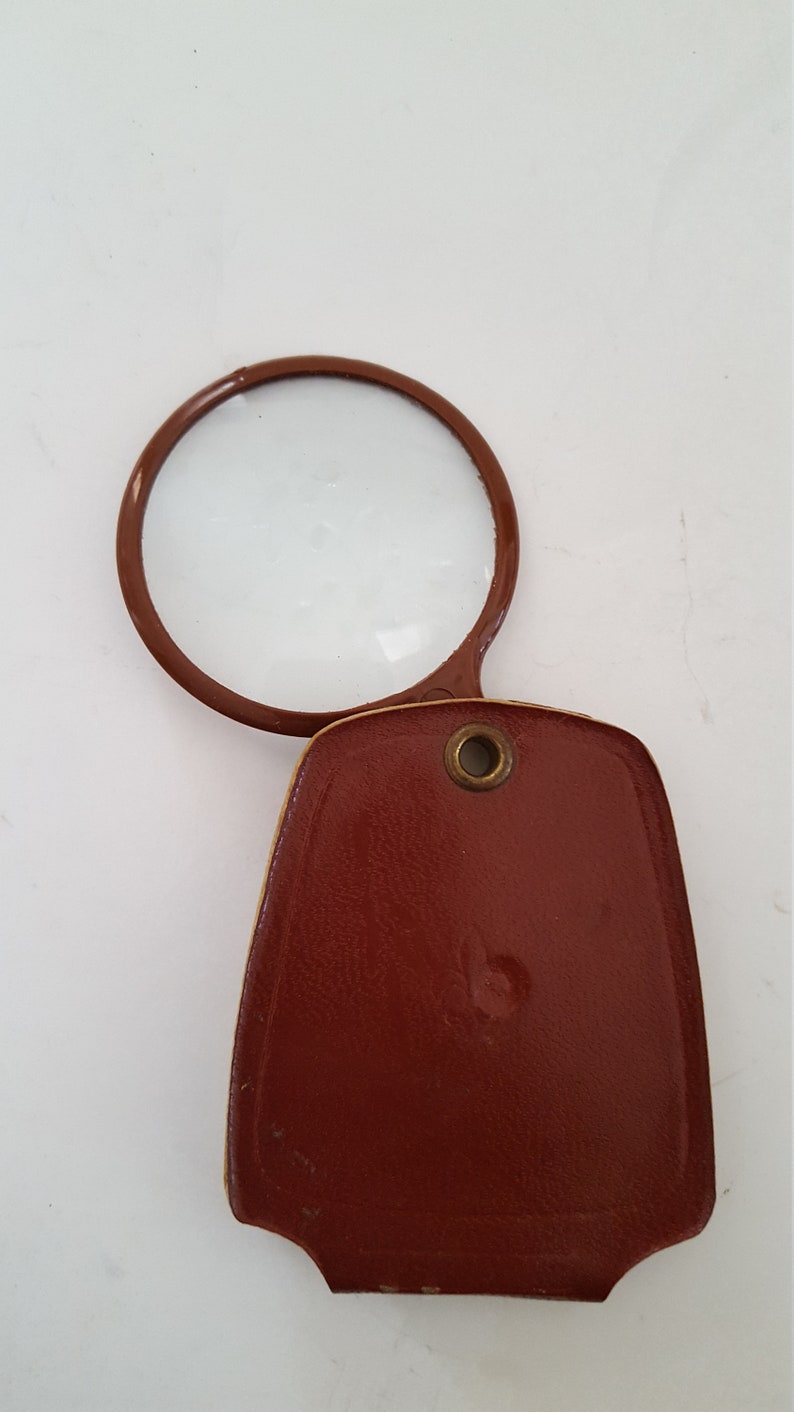 Vintage 1960's pocket magnifying glass light brown Etsy