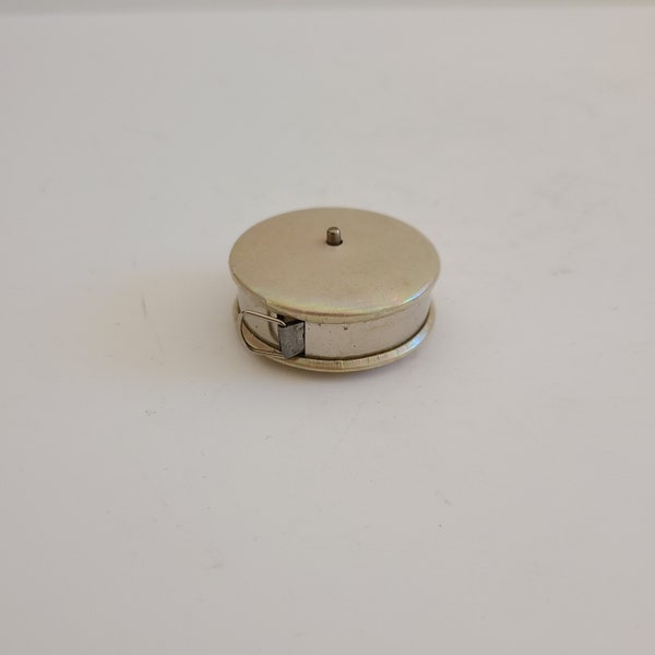 Vintage circa 1950's cloth tape measure Made in USA with retractable cloth measure Imperial to 48" beautiful opal essence
