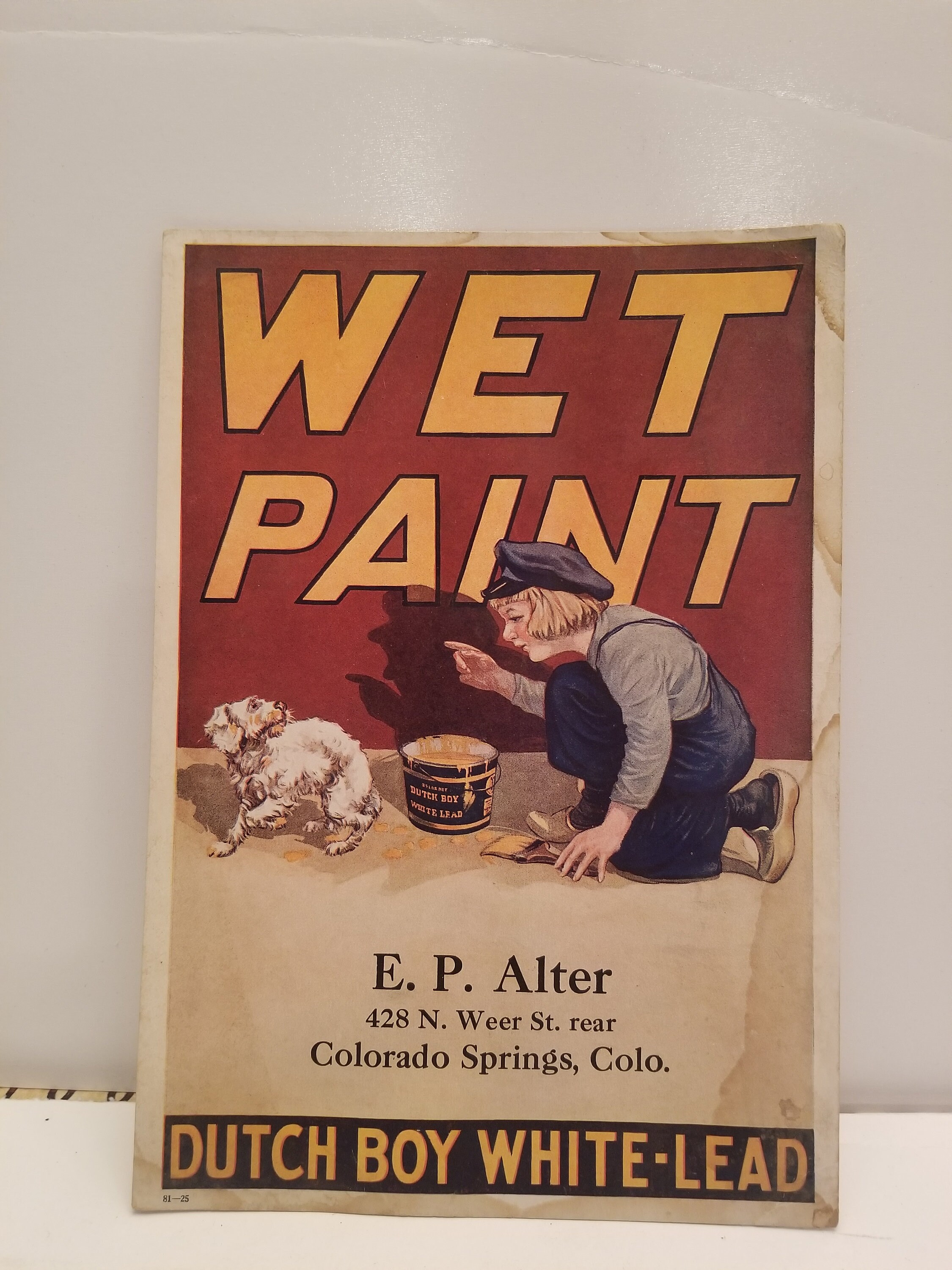 い*。様 レア Dutch Boy Paints ダッチボーイ 看板 1920s Dutch Boy Paint Lithograph Sign: 