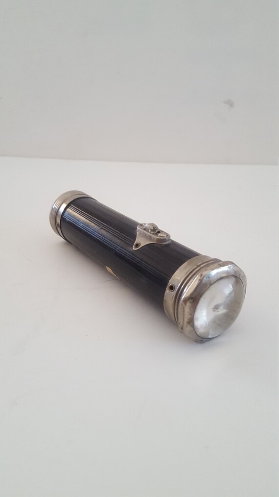 Antique 1910's Japanese Flashlight: Domed Glass Lens, Paper Tube