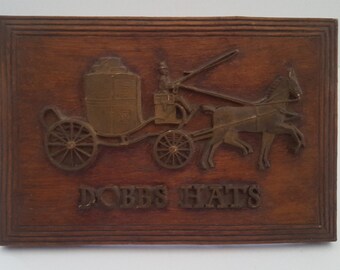Vintage rare advertising Dobbs Hats countertop display, made from Syroco dates to 1940's