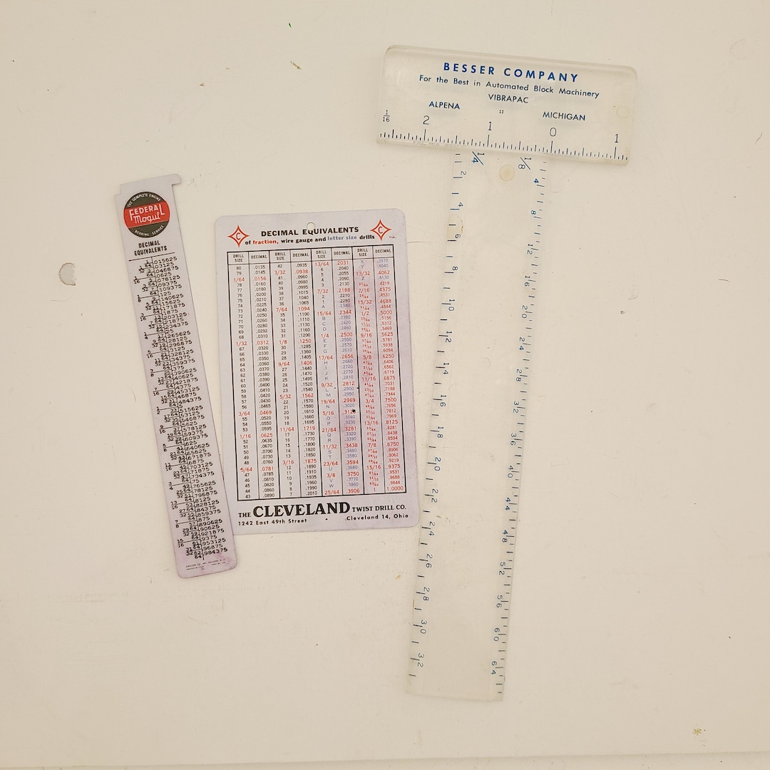Helwig Company Ruler Vintage Advertising Ruler Lot: Besser Co, Cleveland Twist Drill ...