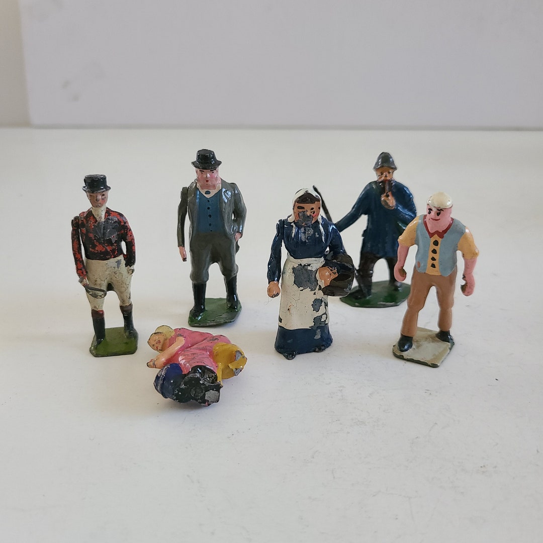 Vintage Circa 1930's Cast Lead Lot of 6 Figures, Chippy Paint, Likely ...