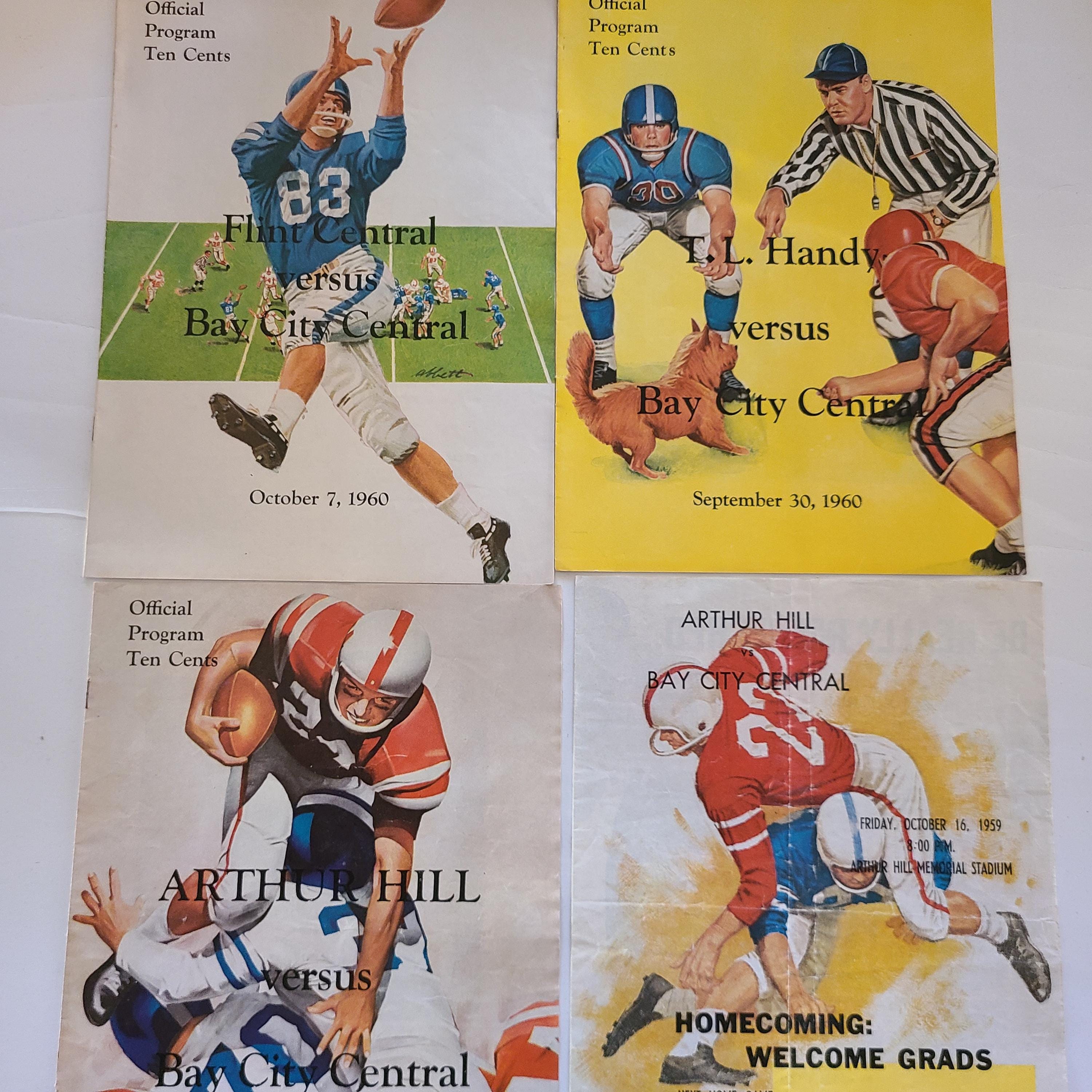 Vintage 1960 High School Football Program Lot: Bay City Central