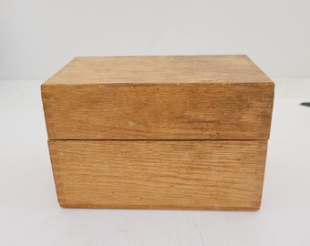 Vintage circa 1950's Hedges Mfg. Co #435 hardwood file box, hinged with fingerjoint construction