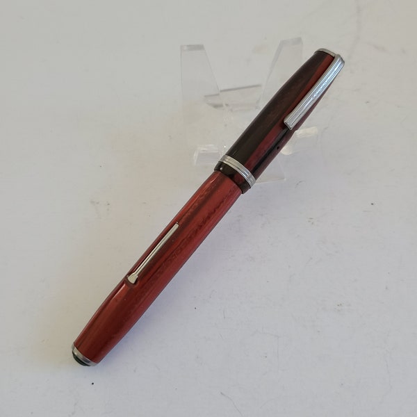 Vintage 1940's Esterbrook J series fountain pen, red color double jewel with a 155 Esterbrook nib, nice clean pen unknown if working