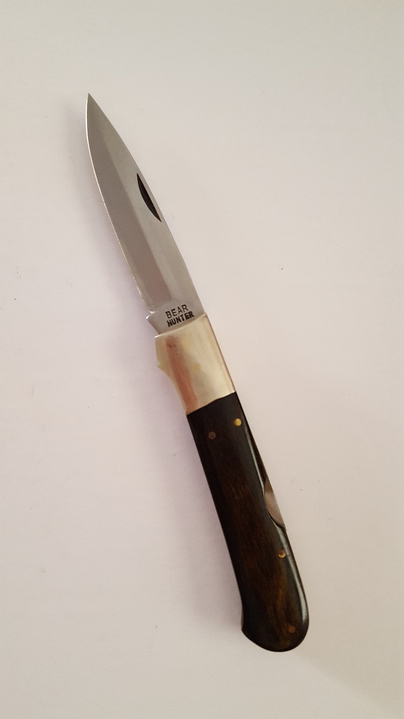 Vintage Circa 1990's Bear Hunter Lock Back Knife Good Etsy