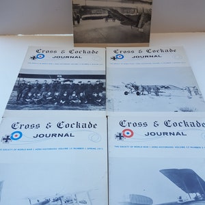 Vintage lot of 5 &quot;Cross & Cockade&quot; magazines Journal Society of WWI Aero Historians, good condition