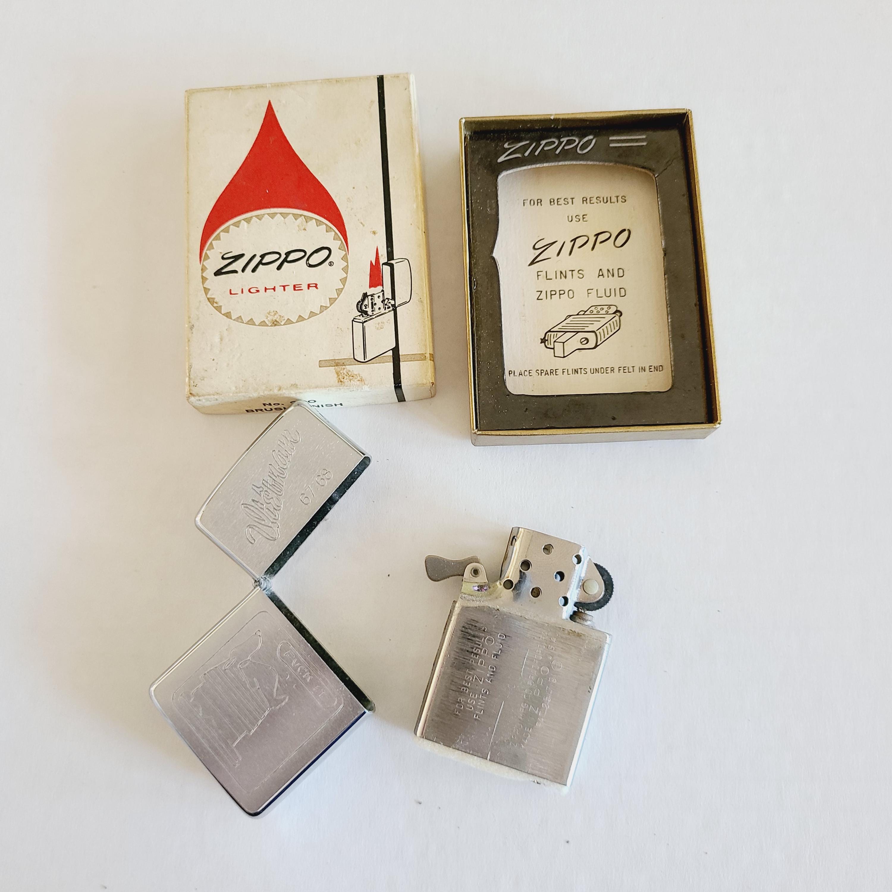 Vintage 1967 Zippo Lighter: Vietnam Snoopy Engraving, Original Box