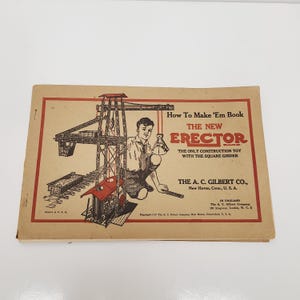 Vintage 1938 A.C. Gilbert Toys promotional  book catalog erector sets, train sets, etc