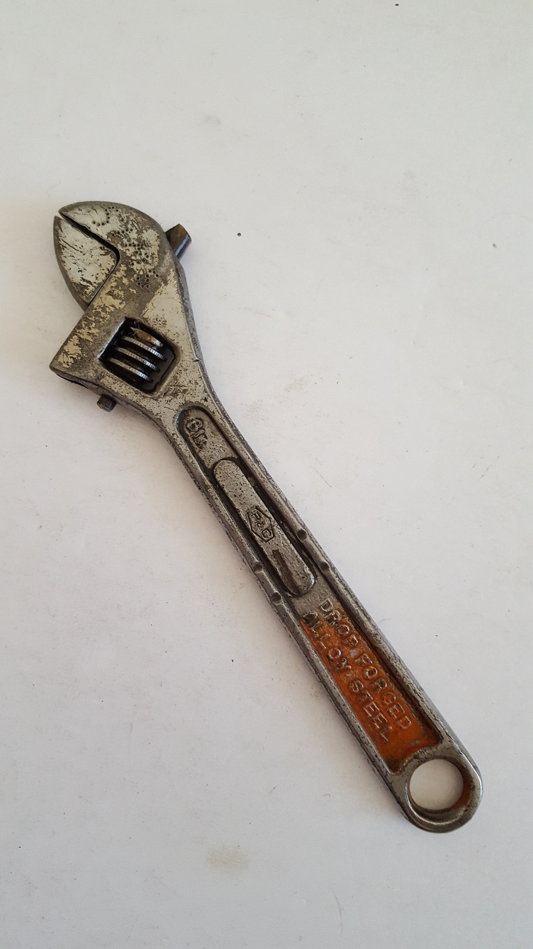 Vintage Rare 1930's P&C Tools 8 Inch Adjustable Wrench, Petersen and