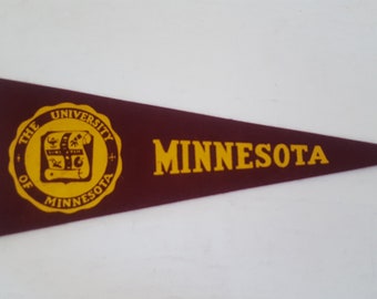 Vintage 1950's Hormel Meats premium University of Minnesota Golden Gophers souvenir felt pennant in good condition 9 1/2" x 3 1/2"