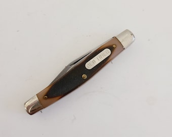 Vintage 1973 to 1980's Schrade 88 Old Timer two blade Clip & pen with  Delrin sawcut scales,