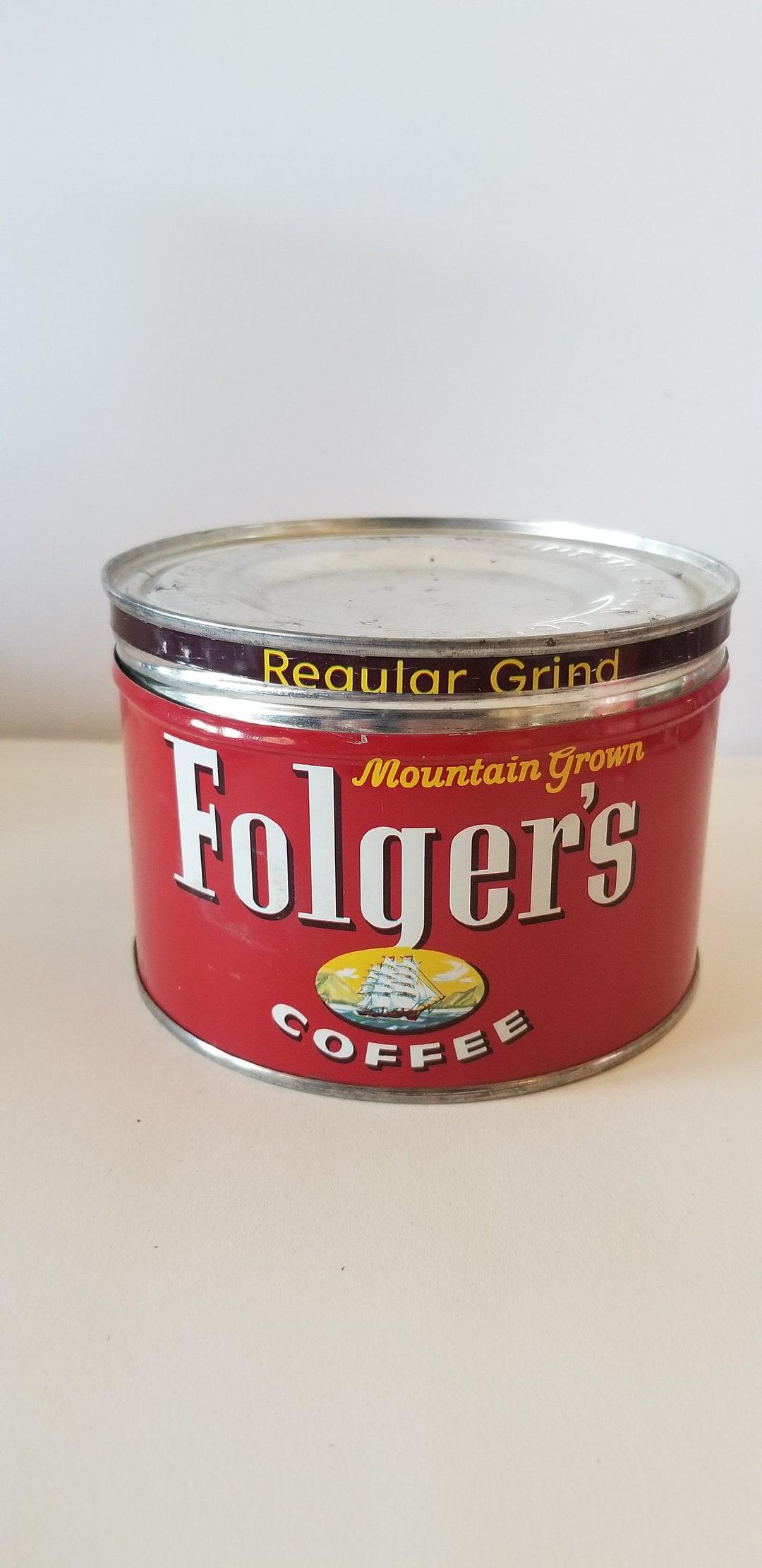 Vintage 1950's1960's Folger's Coffee 1lb Coffee Etsy