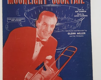 Vintage circa 1940's sheet music for Glenn Miller's "Moonlight Cocktail", nice original condition