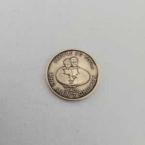 Vintage Comic Brass Novelty Coin: Heads and Tails Bar Game