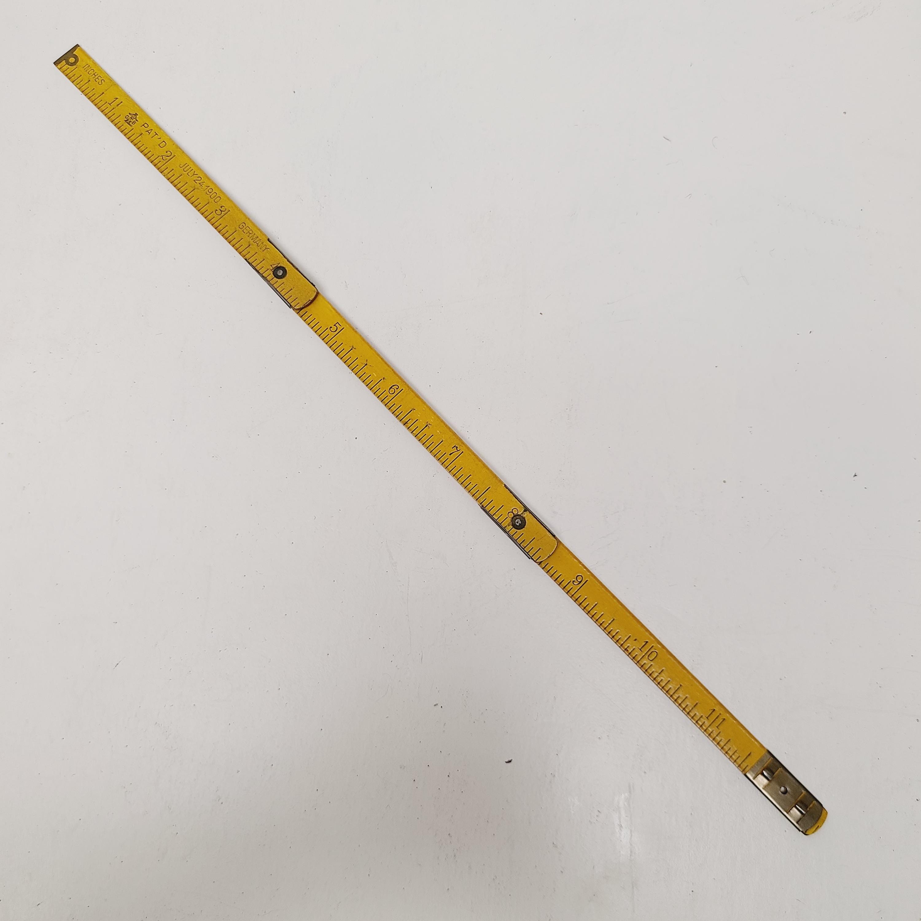 Antique Early 1900's German Folding Boxwood Ruler 12