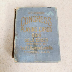 Antique early 20th Century Congress No.606 Playing Cards, "Queen" Springer Spaniel