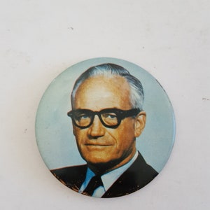 Vintage 1964 Barry Goldwater campaign Political Pin just a simple picture of Barry.