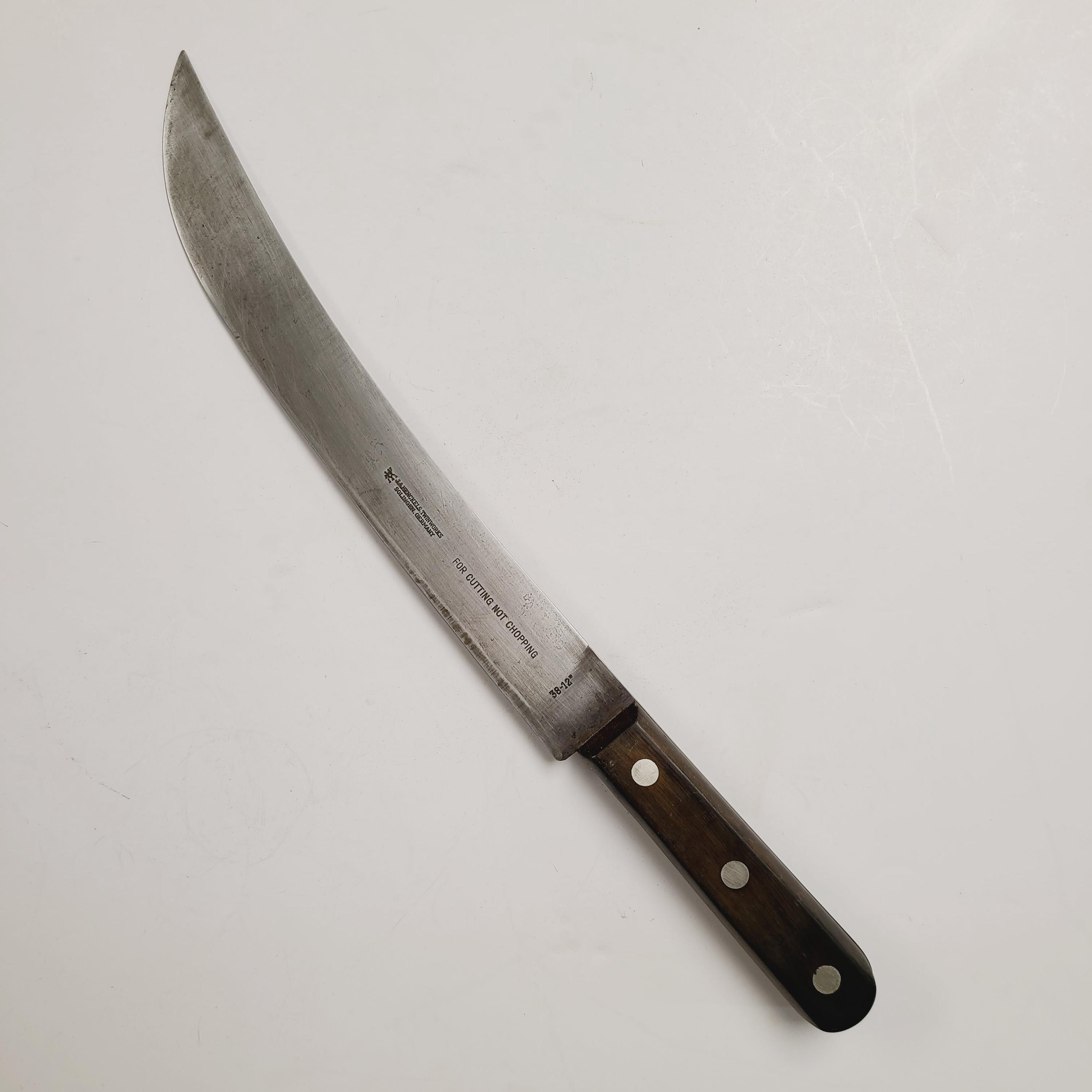 Vintage JA Henckels Scimitar Butcher Knife: 12
