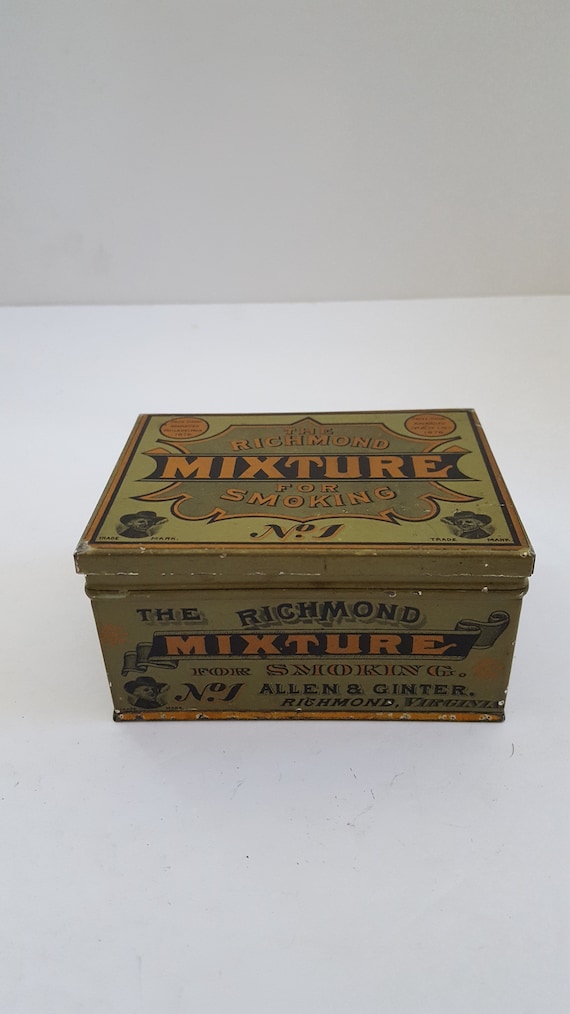 allen and ginter cigarettes Antique Allen & Ginter Tobacco Tin: the Richmond Mixture No.1