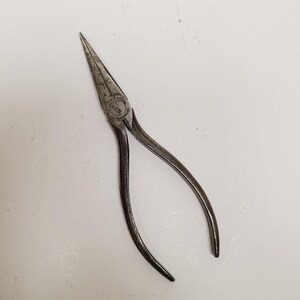 Vintage 1961 date Klein Tools 303-6 needlenose pliers, estate of Ohio Bell Telephone Lineman 25 year employee