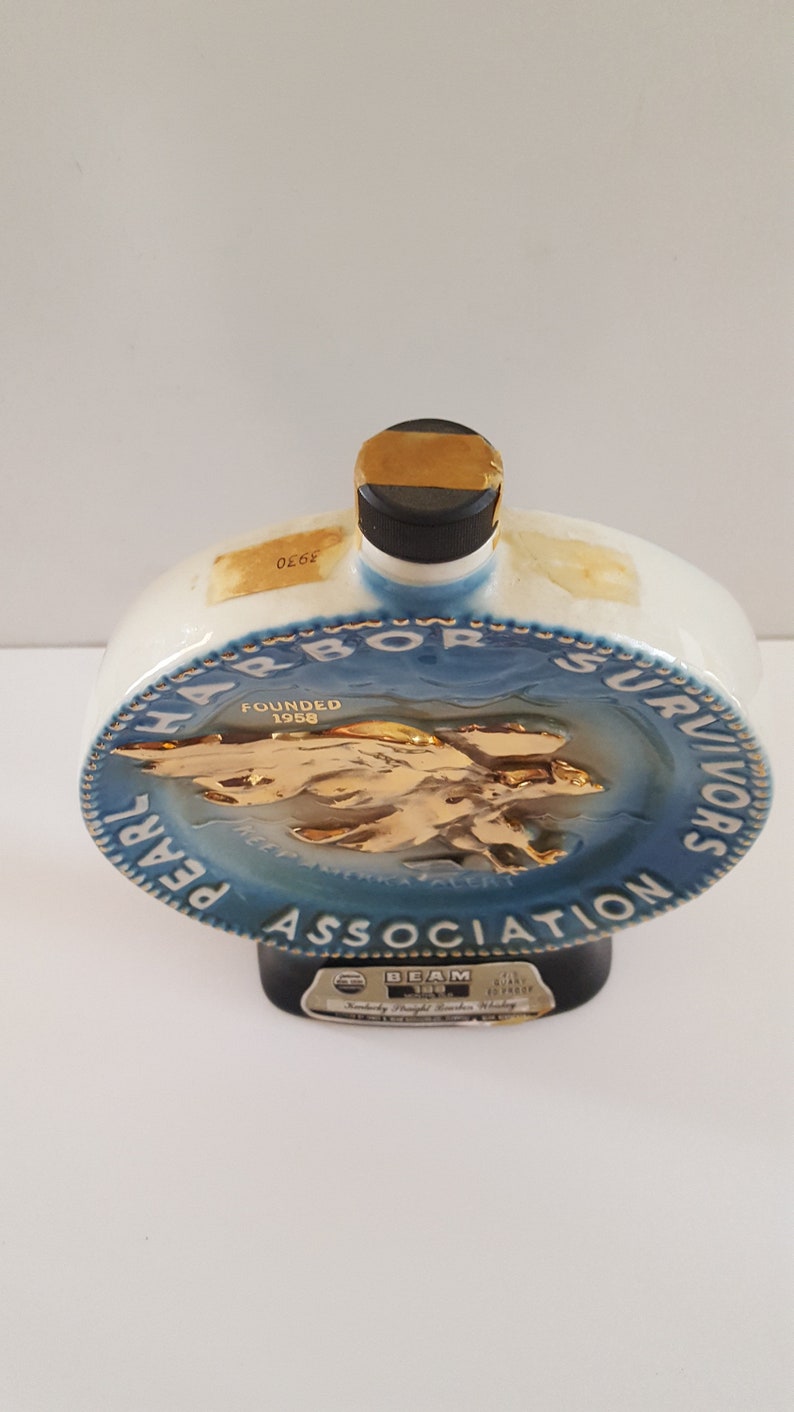 Vintage 1976 Jim Beam Whiskey Decanter Pearl Harbor Survivors Etsy