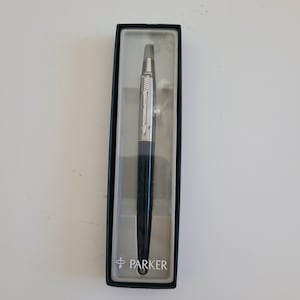 Vintage 1996 Parker Jotter Ballpoint Pen - Blue Body, Arrow Clip